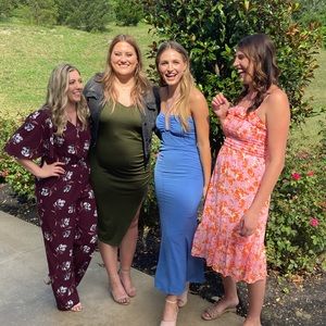 Blue Abercrombie Halter Midi Dress